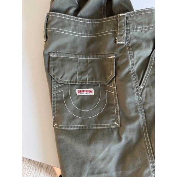 NWT True Religion Bobbi Baggy Cargo Pants Kalamata Olive Green size 28 - Picture 10 of 16